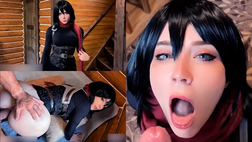 Mikasa Anal Roughly Fucks till Cum in Mouth